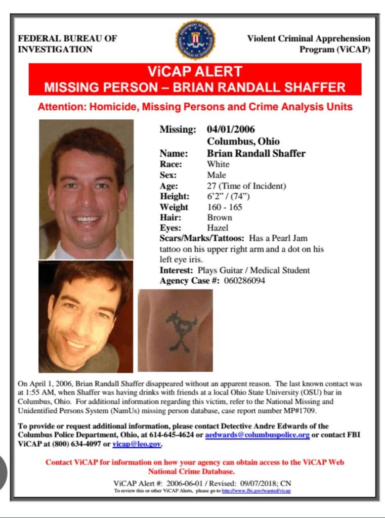 Brian Shaffer Missing: Two Decades Later, Ohio State Medical Student’s Disappearance Remains Unsolved